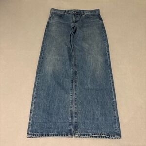 JW Anderson Uniqlo Mens Straight Leg Blue Denim Jeans 28x31 Streetwear Grunge